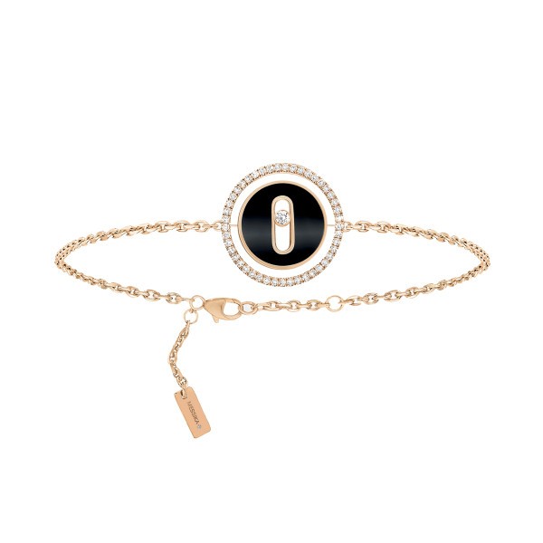 Bracelet Messika Lucky Move en or rose, onyx et diamants