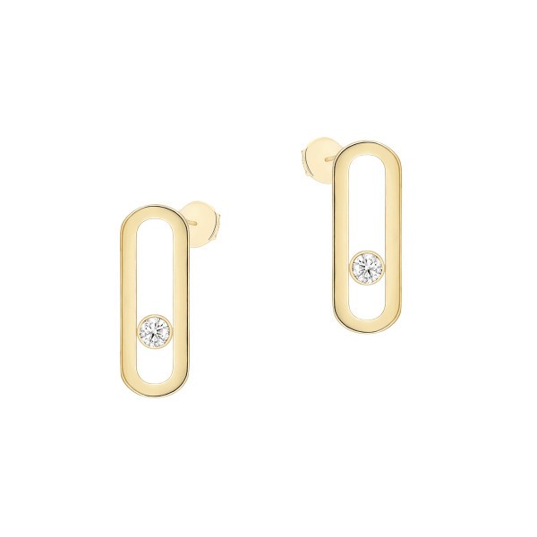 Earrings Messika Move Uno in yellow gold and diamond