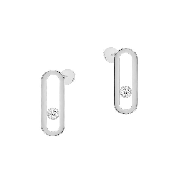 Boucles d'oreilles Messika Move Uno en or blanc et diamant