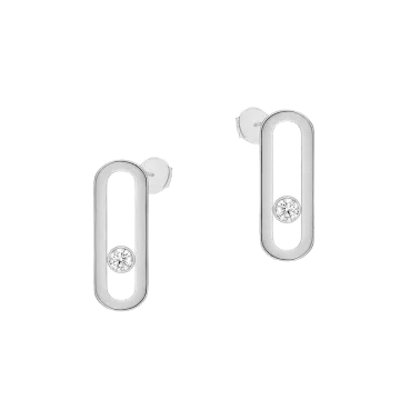 Boucles d'oreilles Messika Move Uno en or blanc et diamant