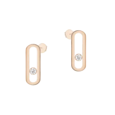 Boucles d'oreilles Messika Move Uno en or rose et diamant