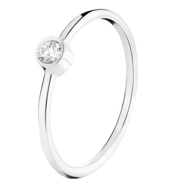 Solitaire Les Poinçonneurs Aurore en or blanc et diamant AN66265G