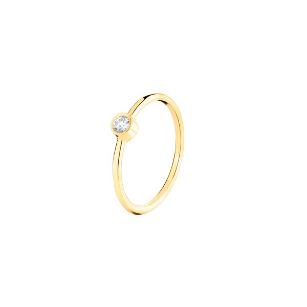 Les Poinçonneurs Aurore solitaire in yellow gold and diamond