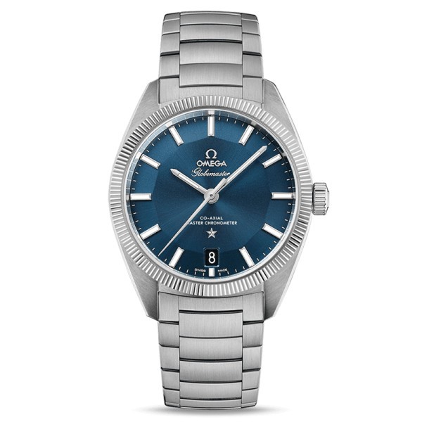 Montre Omega Constellation Globemaster Co-Axial Master Chronometer cadran bleu bracelet acier 39 mm