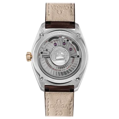 Montre Omega Constellation Globemaster Co-Axial Master Chronometer cadran argent bracelet cuir brun 39 mm - SITE1