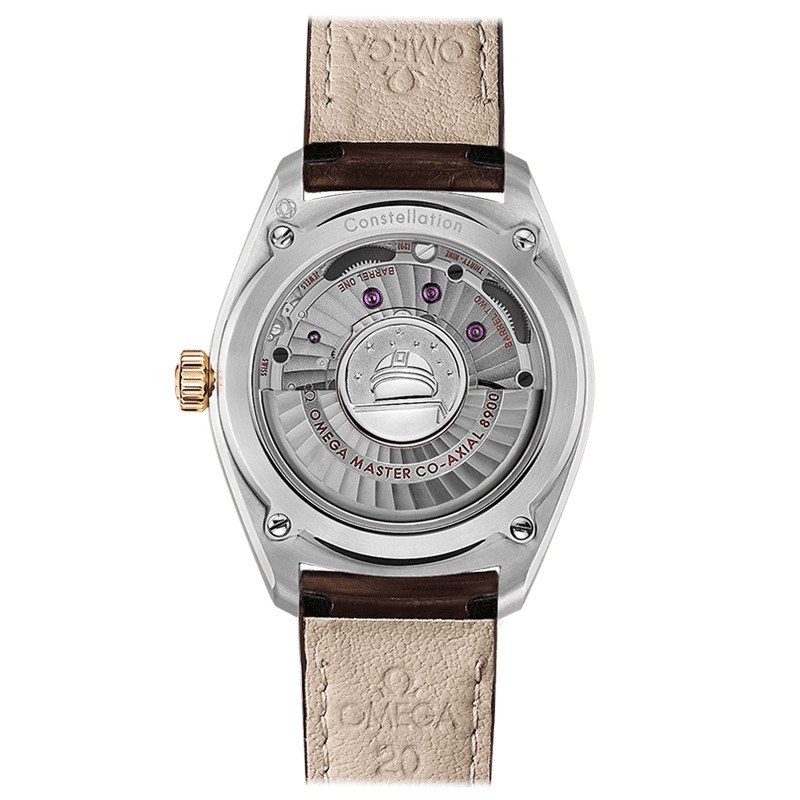 Montre Omega Constellation Globemaster Co-Axial Master Chronometer cadran argent bracelet cuir brun 39 mm - SITE1