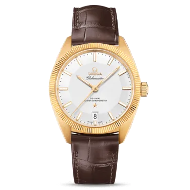 Montre Omega Constellation Globemaster Co-Axial Master Chronometer or bracelet cuir brun 39 mm - SOLDAT PL