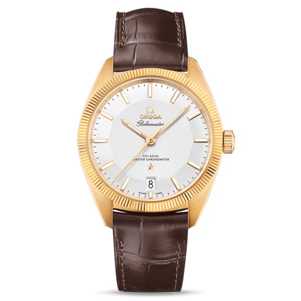 Montre Omega Constellation Globemaster Co-Axial Master Chronometer or bracelet cuir brun 39 mm