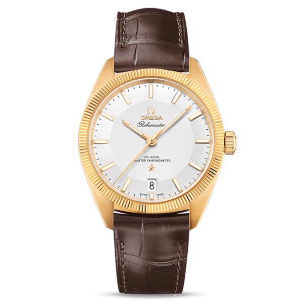 Montre Omega Constellation Globemaster Co-Axial Master Chronometer or bracelet cuir brun 39 mm - SOLDAT PL