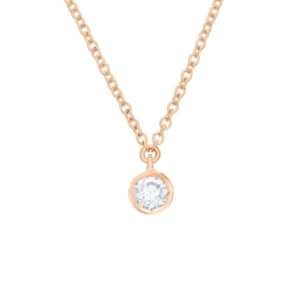 Les Poinçonneurs Joie necklace in rose gold and diamonds