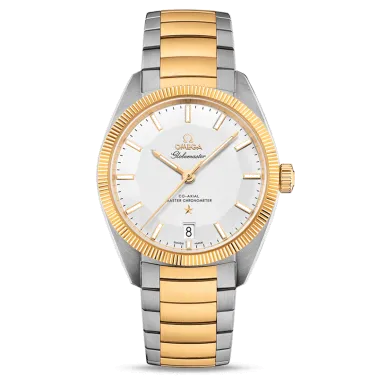 Montre Omega Constellation Globemaster Co-Axial Master Chronometer cadran argent bracelet acier et or 39 mm - SOLDAT PL