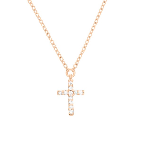 Les Poinçonneurs Aube necklace in rose gold and diamonds