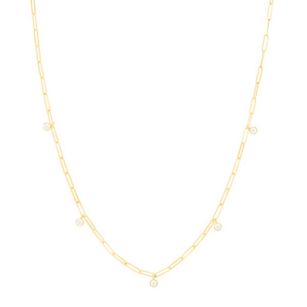 Les Poinçonneurs Azur necklace in yellow gold and diamonds