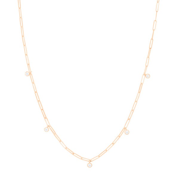 Les Poinçonneurs Azur necklace in rose gold and diamonds