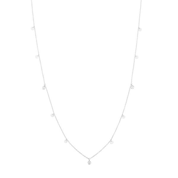 Les Poinçonneurs Comète necklace in white gold and diamonds