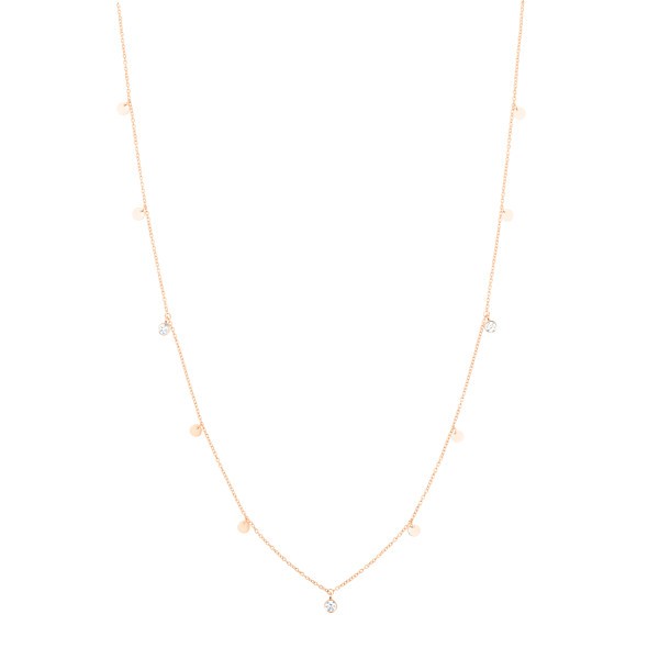 Les Poinçonneurs Comète necklace in rose gold and diamonds