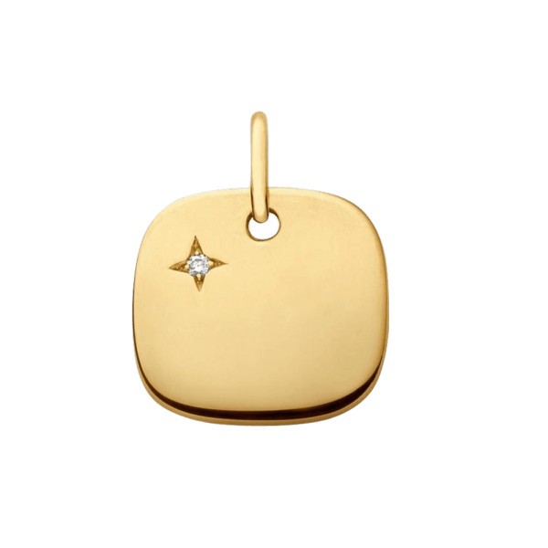 Pendentif coussin Arthus Bertrand Ma Petite Étoile en or jaune et diamant