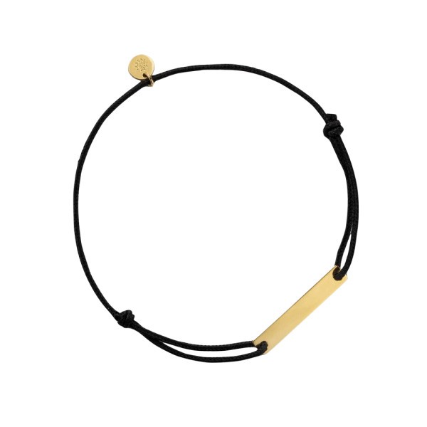 Bracelet Arthus Bertrand Gourmette Réglisse en or jaune sur cordon noir