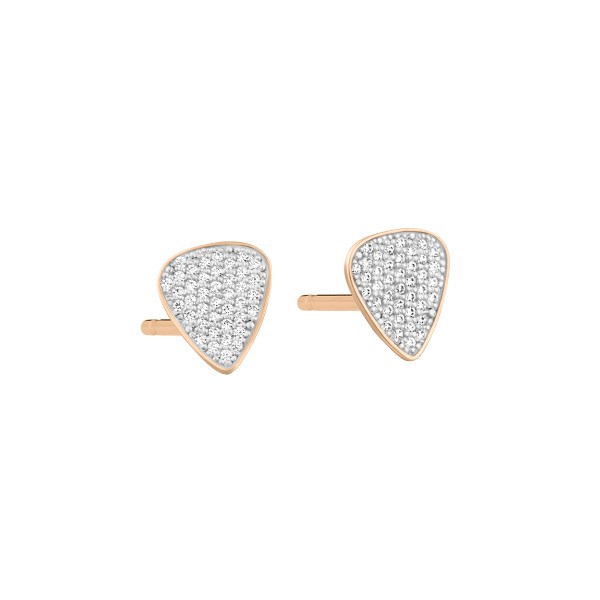 Boucles d'oreilles Lepage x Ginette NY Guitar en or rose et diamants