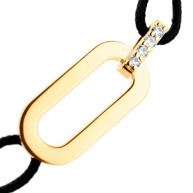 Bracelet cordon So Shocking Origine en or jaune et diamants