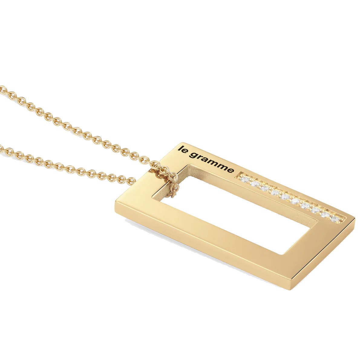 Médaille Le Gramme Rectangle 5,7g en or jaune poli et diamants LG_COJPO01082_5.7