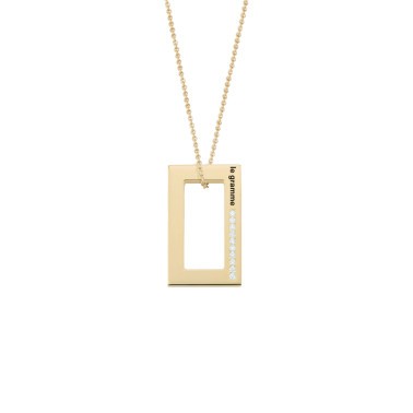 Médaille Le Gramme Rectangle 5,7g en or jaune poli et diamants LG_COJPO01082_5.7
