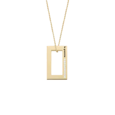 Médaille Le Gramme Rectangle 5,7g en or jaune poli et diamants LG_COJPO01082_5.7