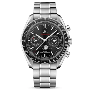 Montre Omega Speedmaster Moonwatch Co-Axial Master Chronometer Phases de lune cadran noir bracelet acier 44,25 mm