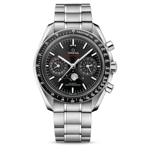 Montre Omega Speedmaster Moonwatch Co-Axial Master Chronometer Phases de lune cadran noir bracelet acier 44,25 mm