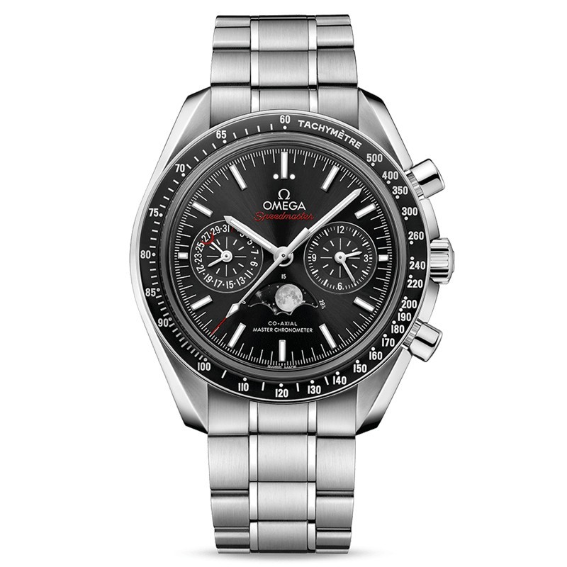 Montre Omega Speedmaster Moonwatch Co-Axial Master Chronometer Phases de lune cadran noir bracelet acier 44,25 mm - SOLDAT PL