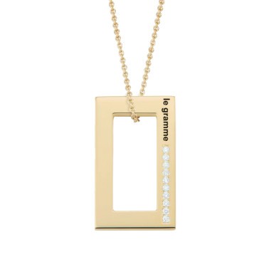 Médaille Le Gramme Rectangle 5,7g en or jaune poli et diamants LG_COJPO01082_5.7