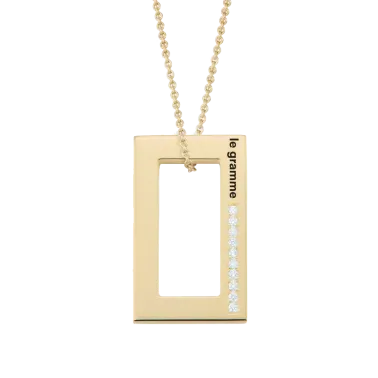 Médaille Le Gramme Rectangle 5,7g en or jaune poli et diamants LG_COJPO01082_5.7