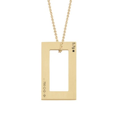 Médaille Le Gramme Rectangle 5,7g en or jaune poli et diamants LG_COJPO01082_5.7