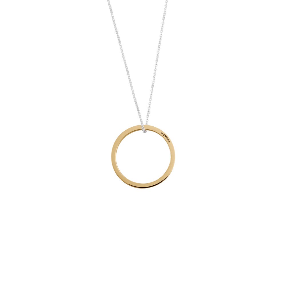 Médaille Le Gramme Disque 1,5g en or jaune poli et chaîne argent 925 LG_COJPOD081_1.5