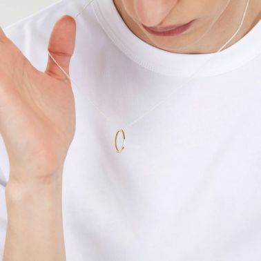 Médaille Le Gramme Disque 1,5g en or jaune poli et chaîne argent 925 LG_COJPOD081_1.5