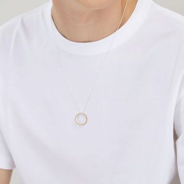 Médaille Le Gramme Disque 1,5g en or jaune poli et chaîne argent 925 LG_COJPOD081_1.5