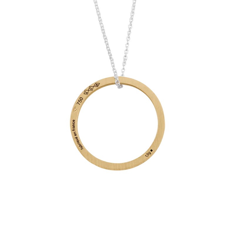Médaille Le Gramme Disque 1,5g en or jaune poli et chaîne argent 925 LG_COJPOD081_1.5