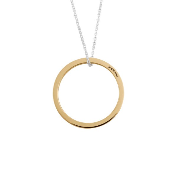 Médaille Le Gramme Disque 1,5g en or jaune poli et chaîne argent 925 LG_COJPOD081_1.5