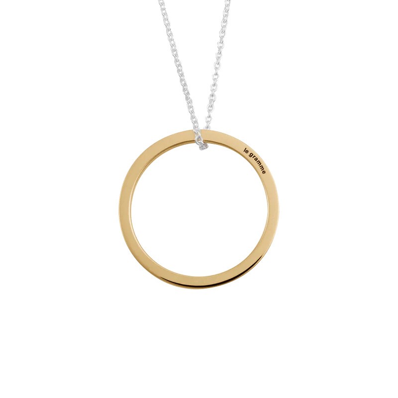 Médaille Le Gramme Disque 1,5g en or jaune poli et chaîne argent 925 LG_COJPOD081_1.5