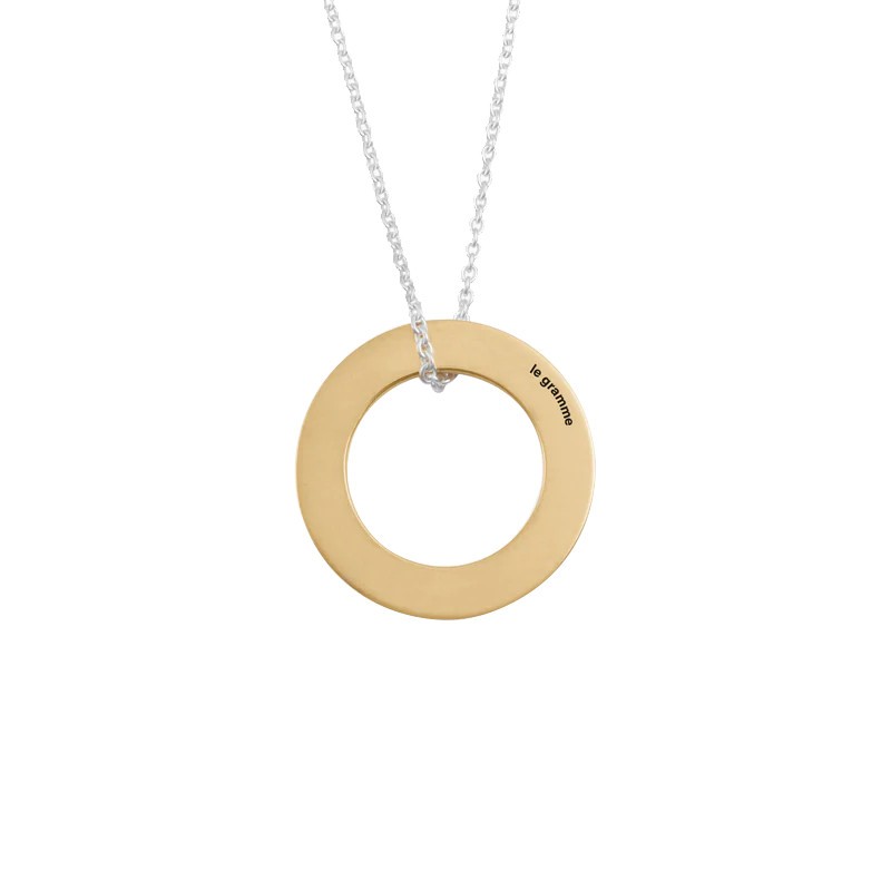 Médaille Le Gramme Disque 2,3g en or jaune poli et chaîne argent 925 LG_COJPOD081_2.3