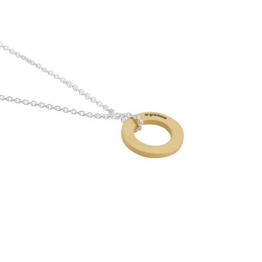 Médaille Le Gramme Disque 1g en or jaune poli et chaîne argent 925 LG_COJBRD081_01