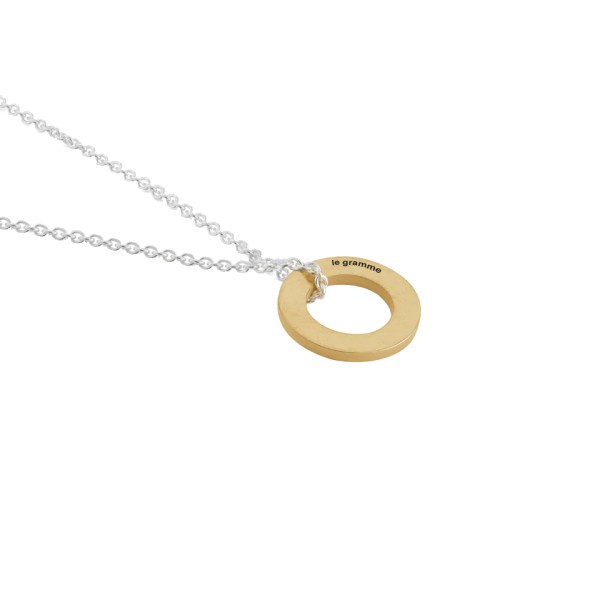 Médaille Le Gramme Disque 1g en or jaune poli et chaîne argent 925 LG_COJBRD081_01