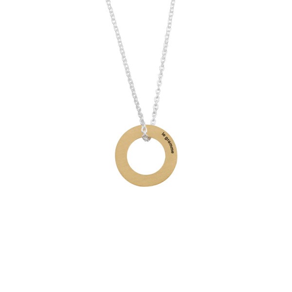 Médaille Le Gramme Disque 1g en or jaune poli et chaîne argent 925 LG_COJBRD081_01