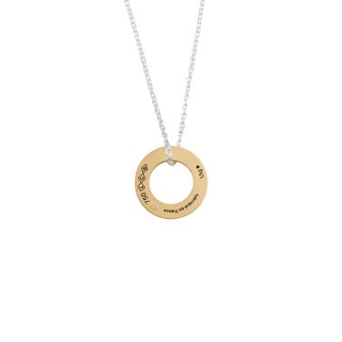 Médaille Le Gramme Disque 1g en or jaune poli et chaîne argent 925 LG_COJBRD081_01