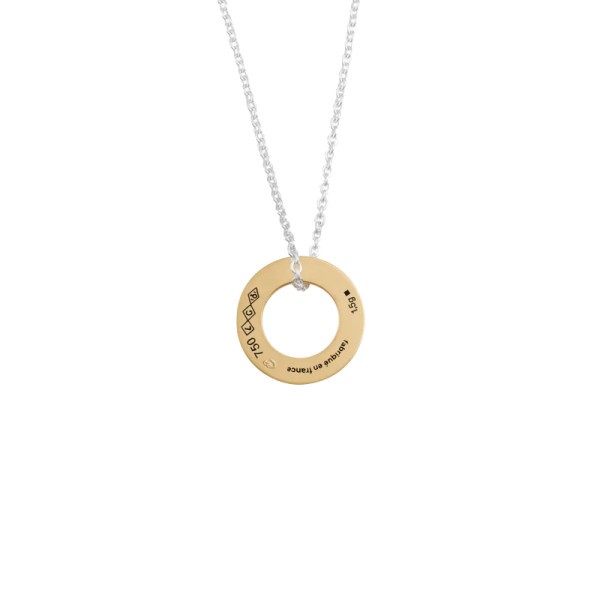 Médaille Le Gramme Disque 1g en or jaune poli et chaîne argent 925 LG_COJBRD081_01