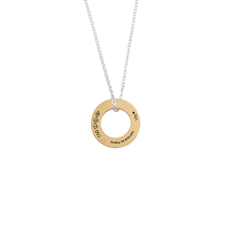 Médaille Le Gramme Disque 1g en or jaune poli et chaîne argent 925 LG_COJBRD081_01