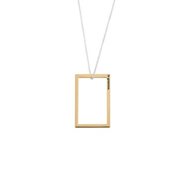 Médaille Le Gramme Rectangle 2,7g en or jaune poli et chaîne argent 925 LG_COJPO081_2.7