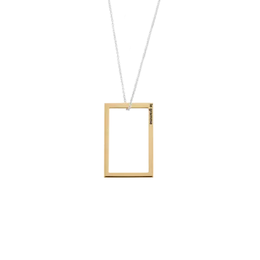 Médaille Le Gramme Rectangle 2,7g en or jaune poli et chaîne argent 925 LG_COJPO081_2.7