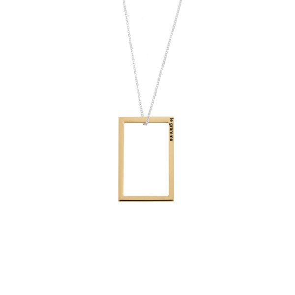 Médaille Le Gramme Rectangle 2,7g en or jaune poli et chaîne argent 925 LG_COJPO081_2.7