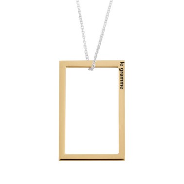 Médaille Le Gramme Rectangle 2,7g en or jaune poli et chaîne argent 925 LG_COJPO081_2.7